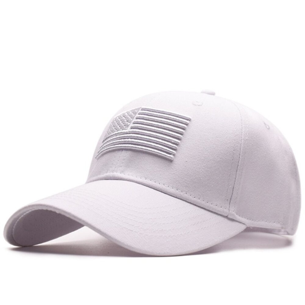 White American Flag Embroidered Low Profile Baseball Cap‎ US Flag Hat Adjustable